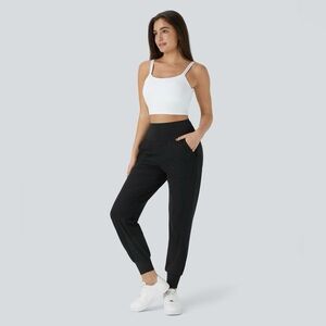 Halara High Waisted Plain Pocket Casual Joggers L Nylon Stretch